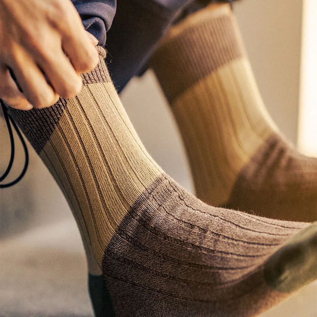 062131154 Bicolour Panel Rib Ankle Socks M