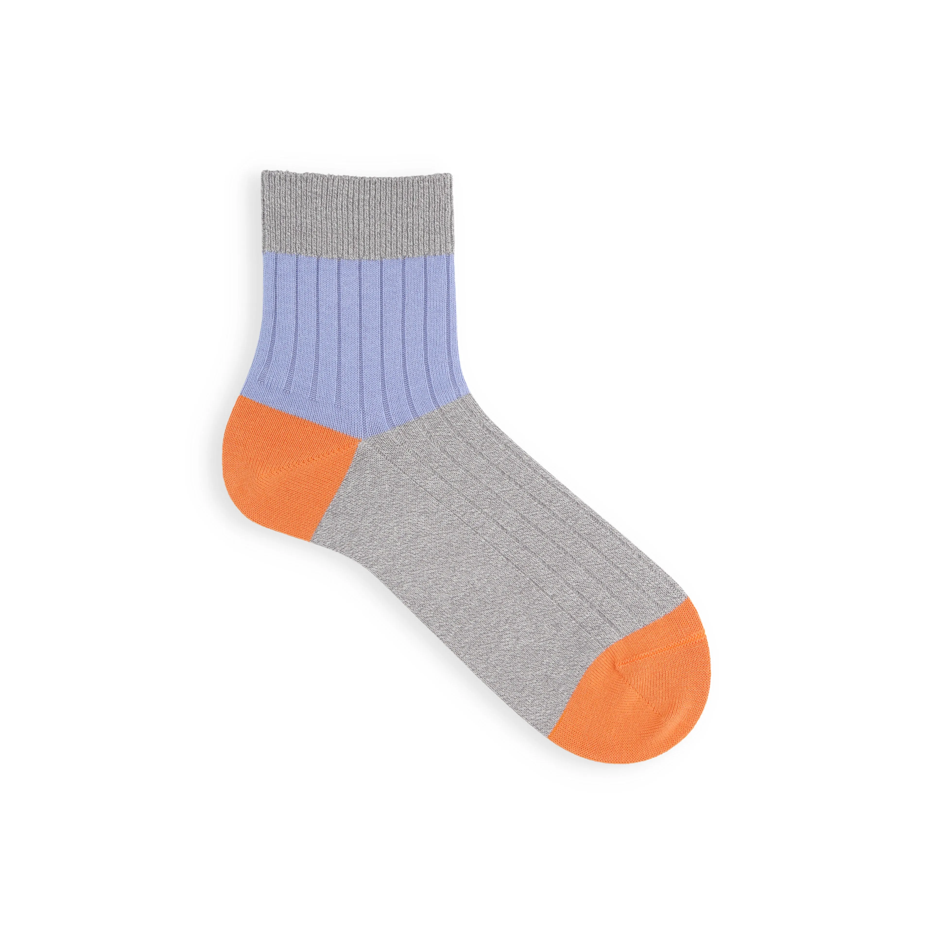 062131154 Bicolour Panel Rib Ankle Socks M