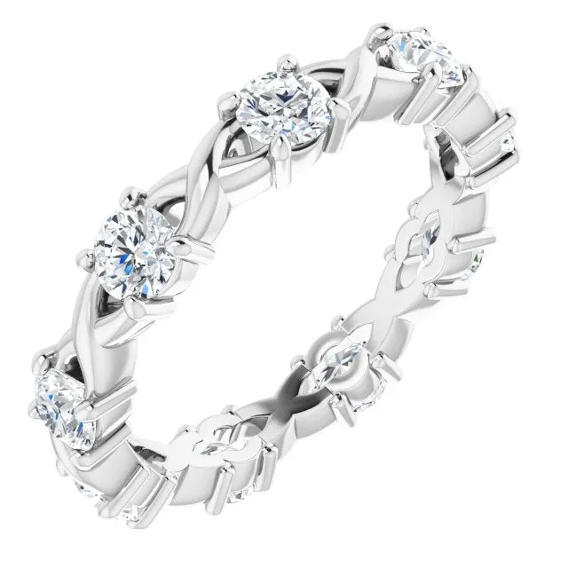 0.90 ct. Round Diamond Twist Design Eternity Band