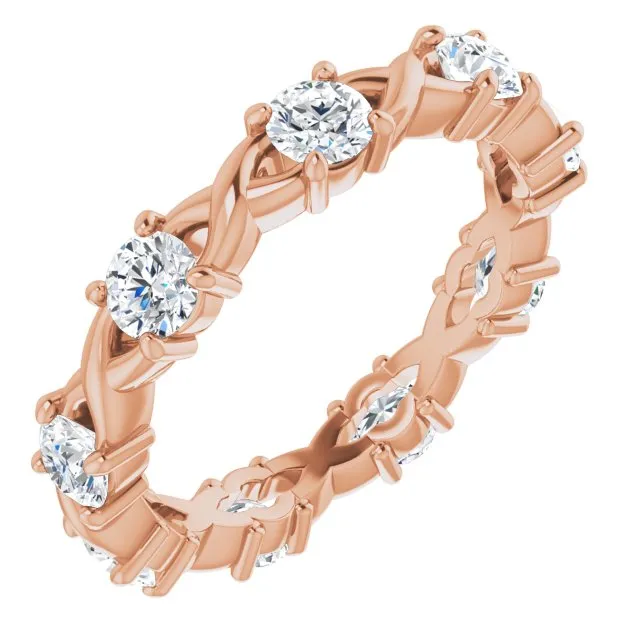 0.90 ct. Round Diamond Twist Design Eternity Band
