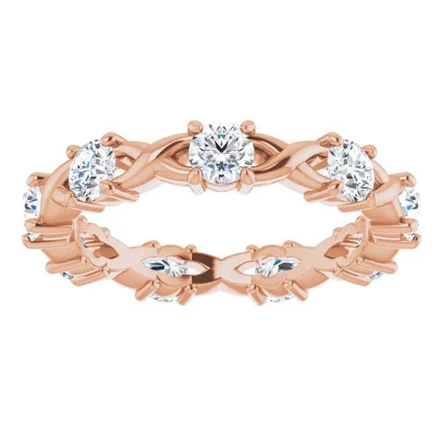 0.90 ct. Round Diamond Twist Design Eternity Band