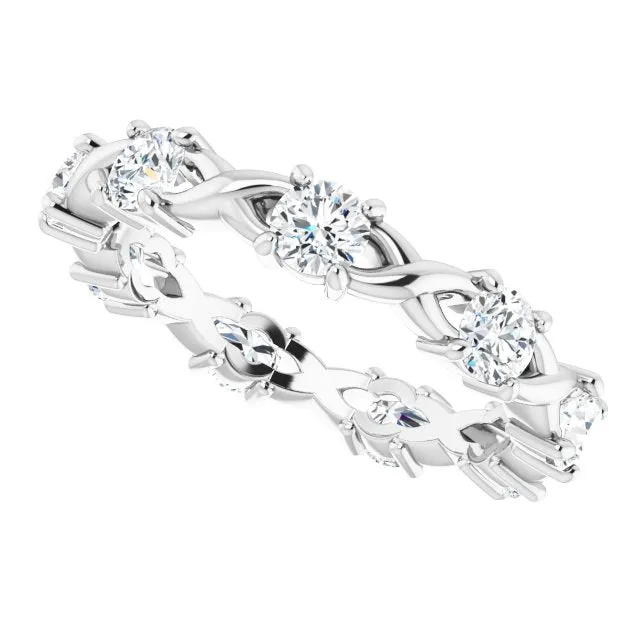 0.90 ct. Round Diamond Twist Design Eternity Band