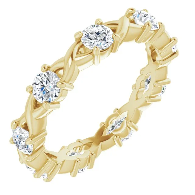 0.90 ct. Round Diamond Twist Design Eternity Band