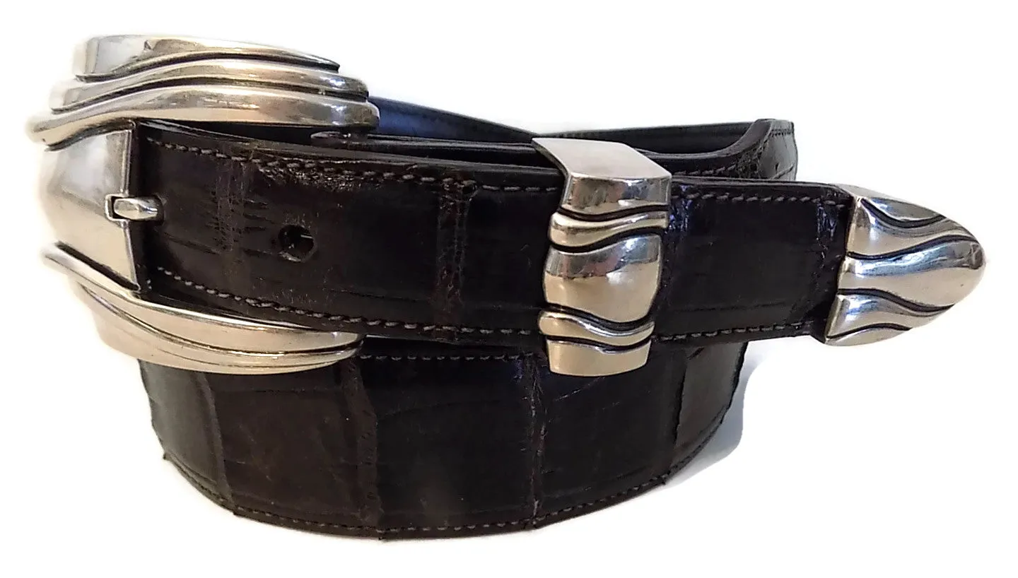 1” CYLON 3 Piece Buckle Set in .925 Sterling Silver