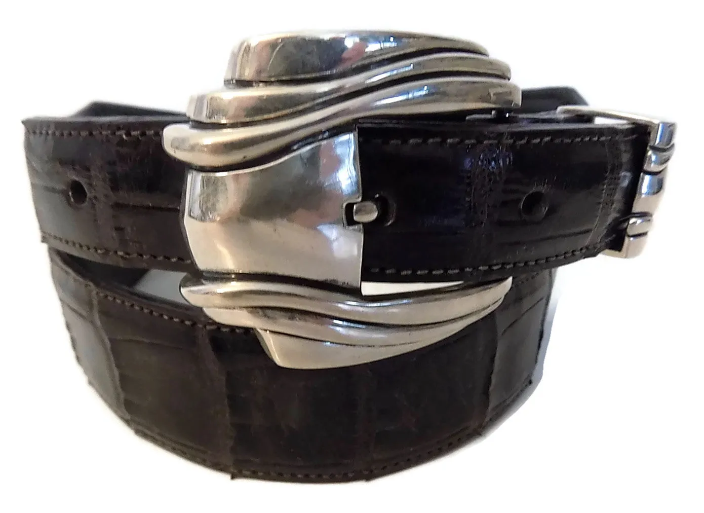 1” CYLON 3 Piece Buckle Set in .925 Sterling Silver