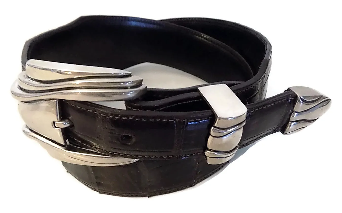 1” CYLON 3 Piece Buckle Set in .925 Sterling Silver