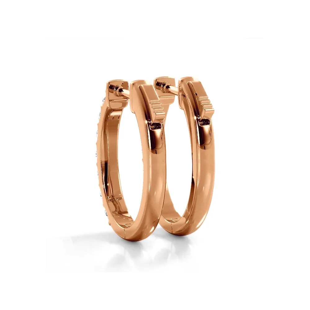 1.0 ctw. Diamond Hoop Earrings Classic Shared Prong Design