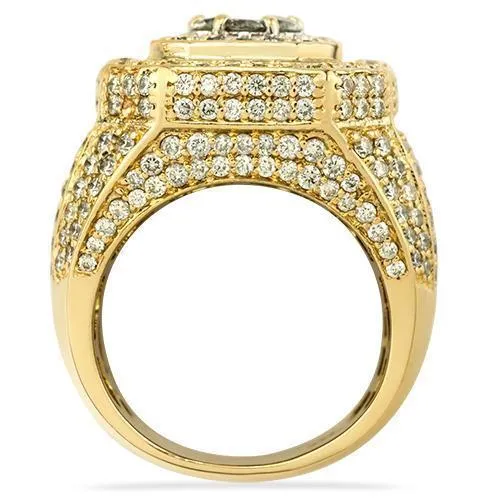 14k Yellow Gold Cluster Diamond Ring 8.96 Ctw