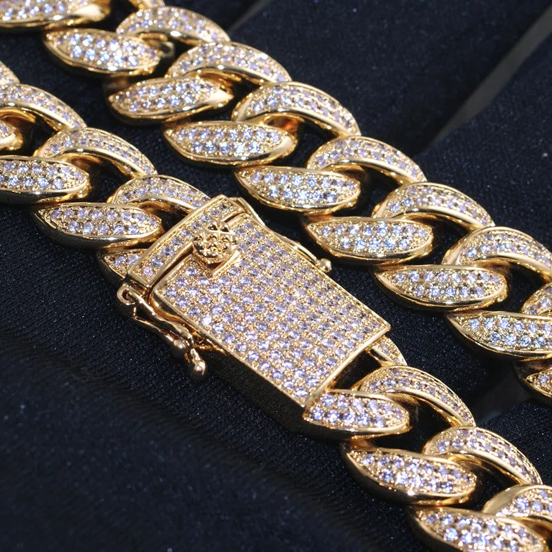 15mm High End Iced Out Miami Cuban Chain