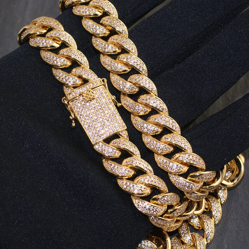 15mm High End Iced Out Miami Cuban Chain