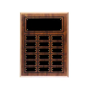 24 Plate Cherry Finish Grooved Perpetual Plaque