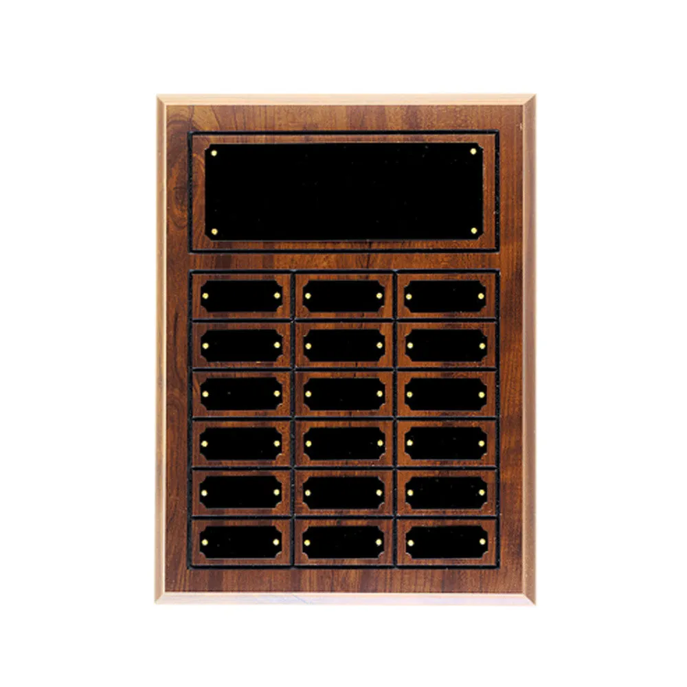 24 Plate Cherry Finish Grooved Perpetual Plaque