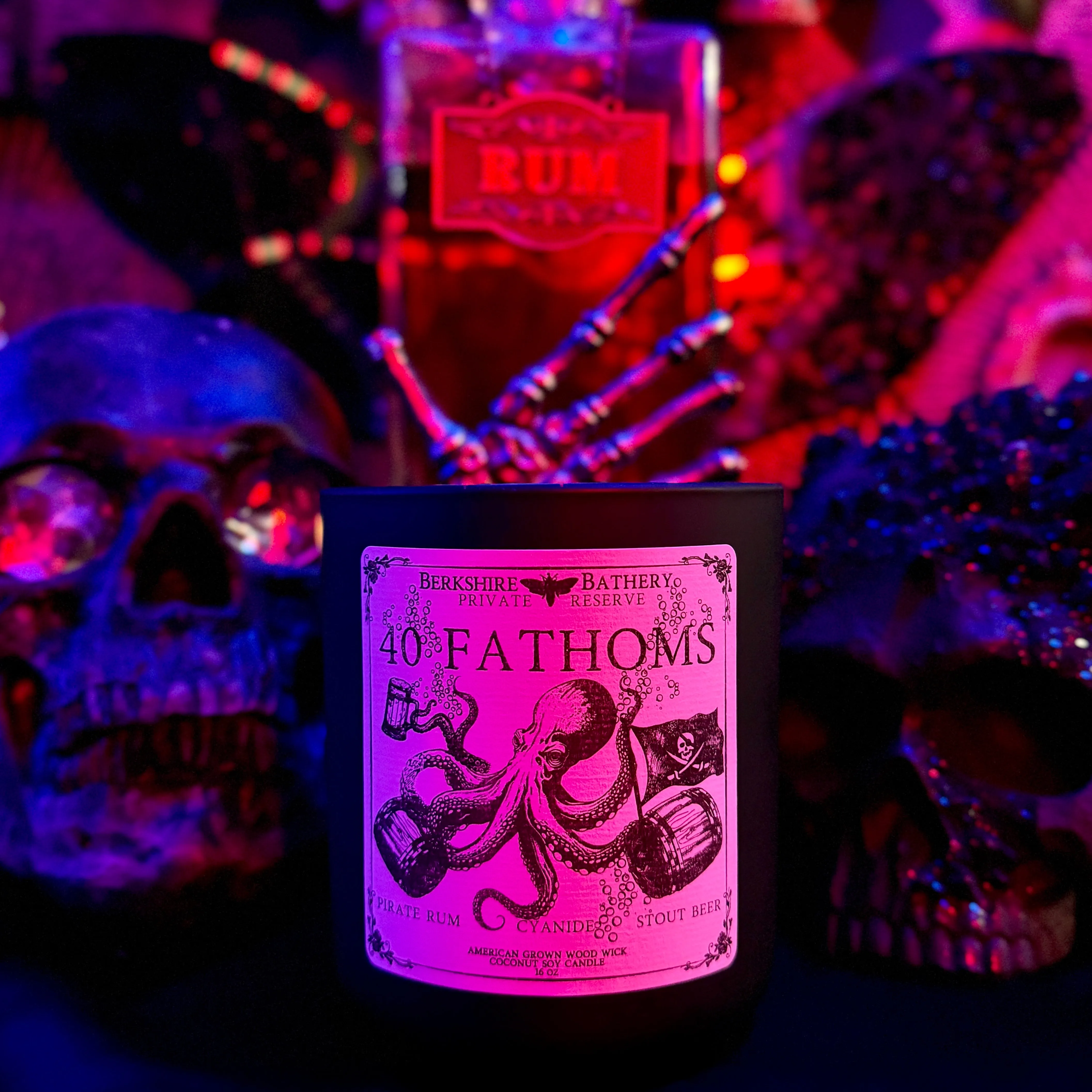 40 Fathoms | Booze   Cyanide   Woods - 16oz Wood Wick Candle