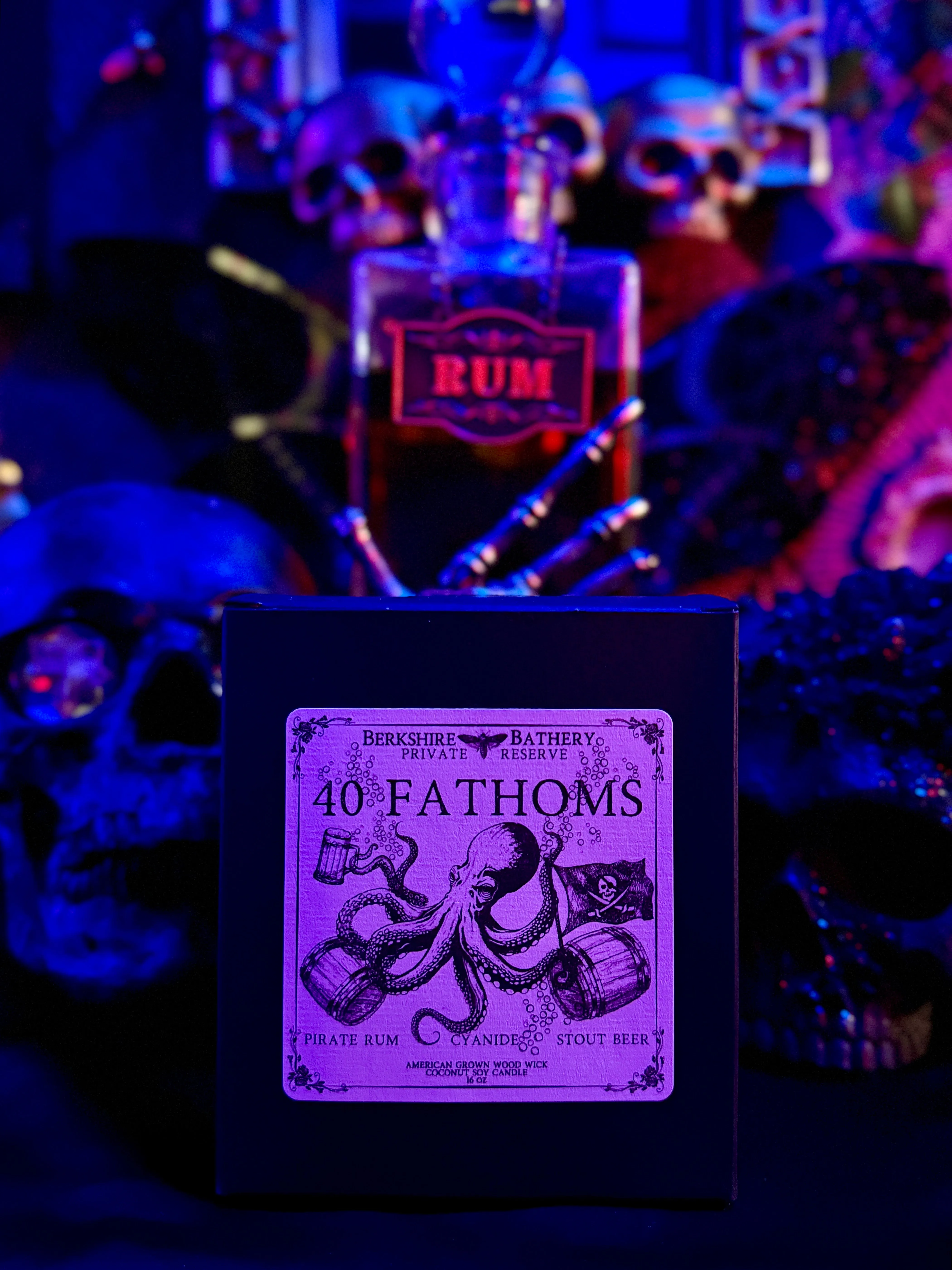 40 Fathoms | Booze   Cyanide   Woods - 16oz Wood Wick Candle