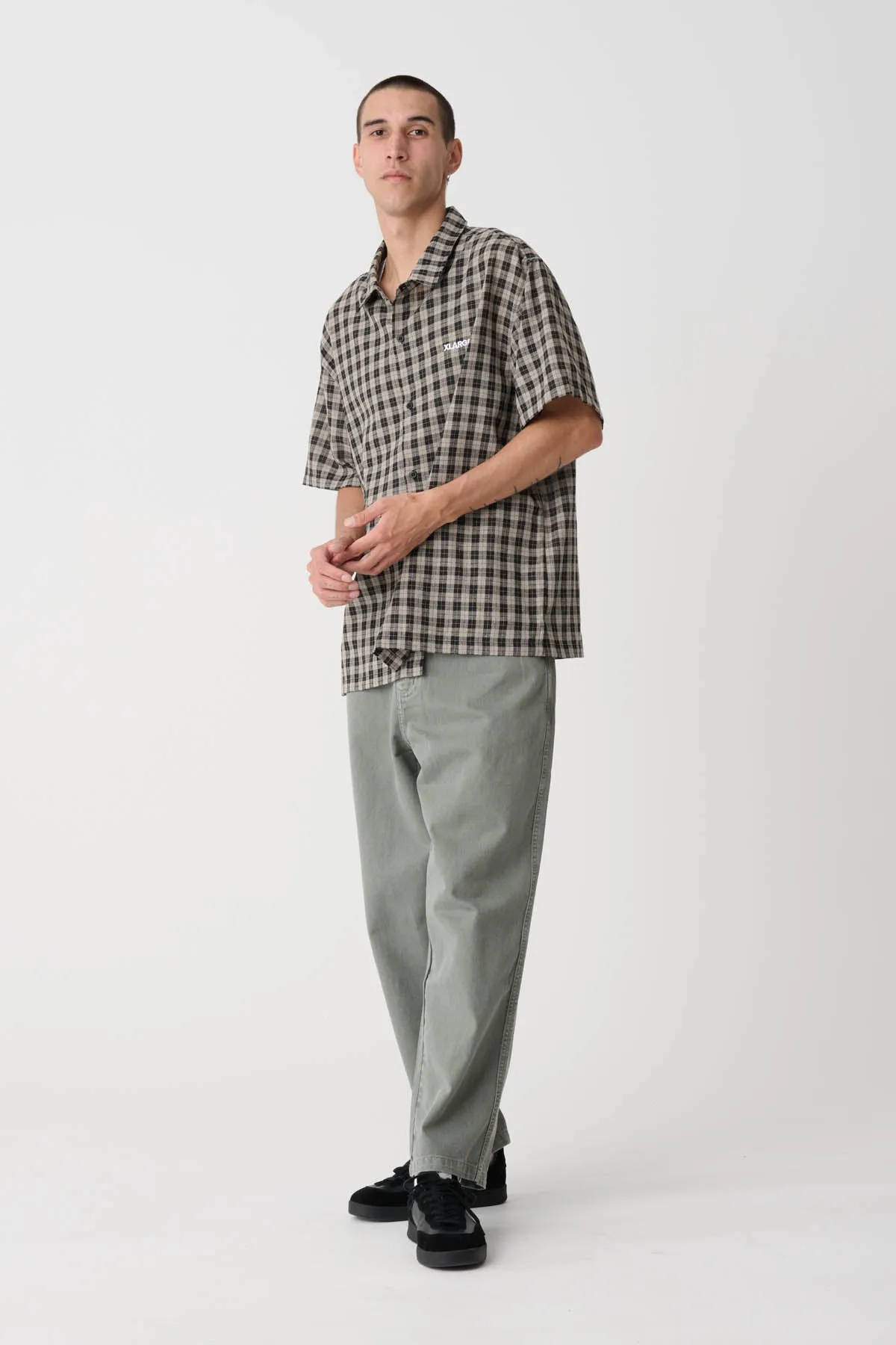91 OXFORD SHIRT - TAN/BLACK