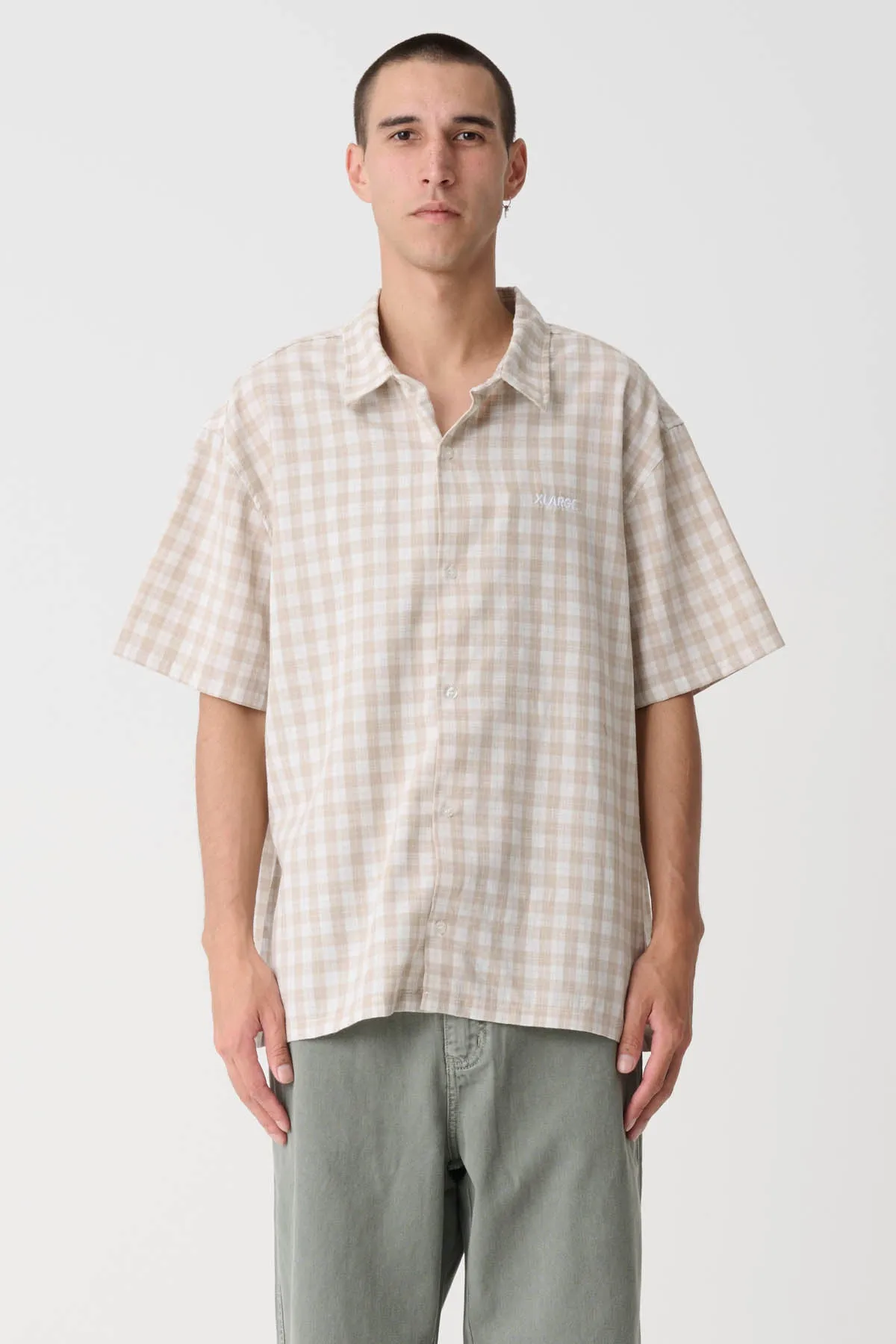 91 OXFORD SHIRT - TAN/WHITE