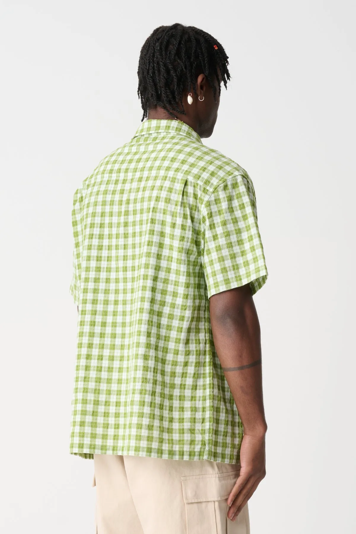 91 Oxford SS Shirt - Green Check Oxford