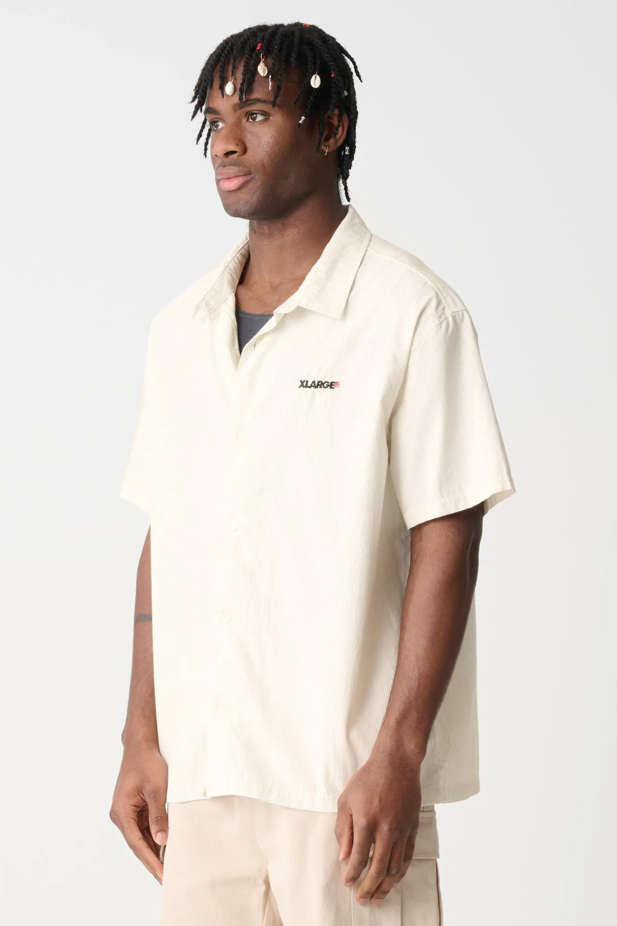 91 Oxford SS Shirt - Tan Stripe Oxford