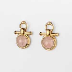 Adele Equestrian Horse Bit Earring Rose Quartz & 14K Gold Vermeil