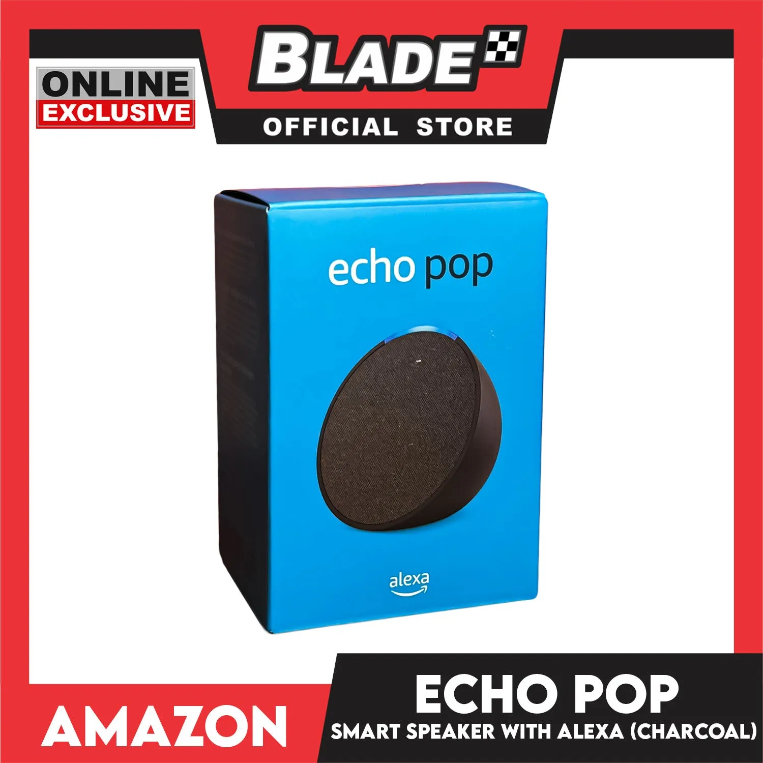 Amazon Echo Pop Full Sound Compact Smart Speaker with Alexa (Charcoal)