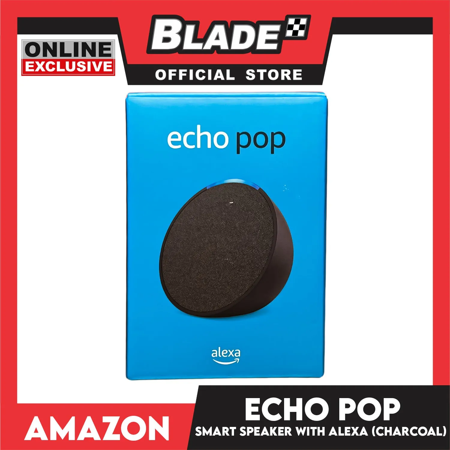 Amazon Echo Pop Full Sound Compact Smart Speaker with Alexa (Charcoal)