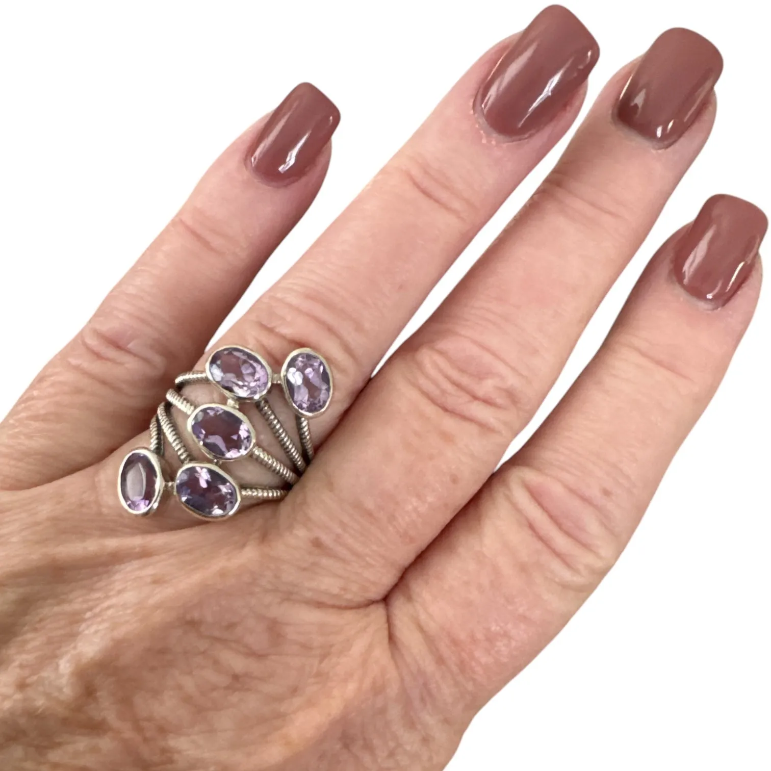 Amethyst Solid 925 Sterling Silver Ring 7
