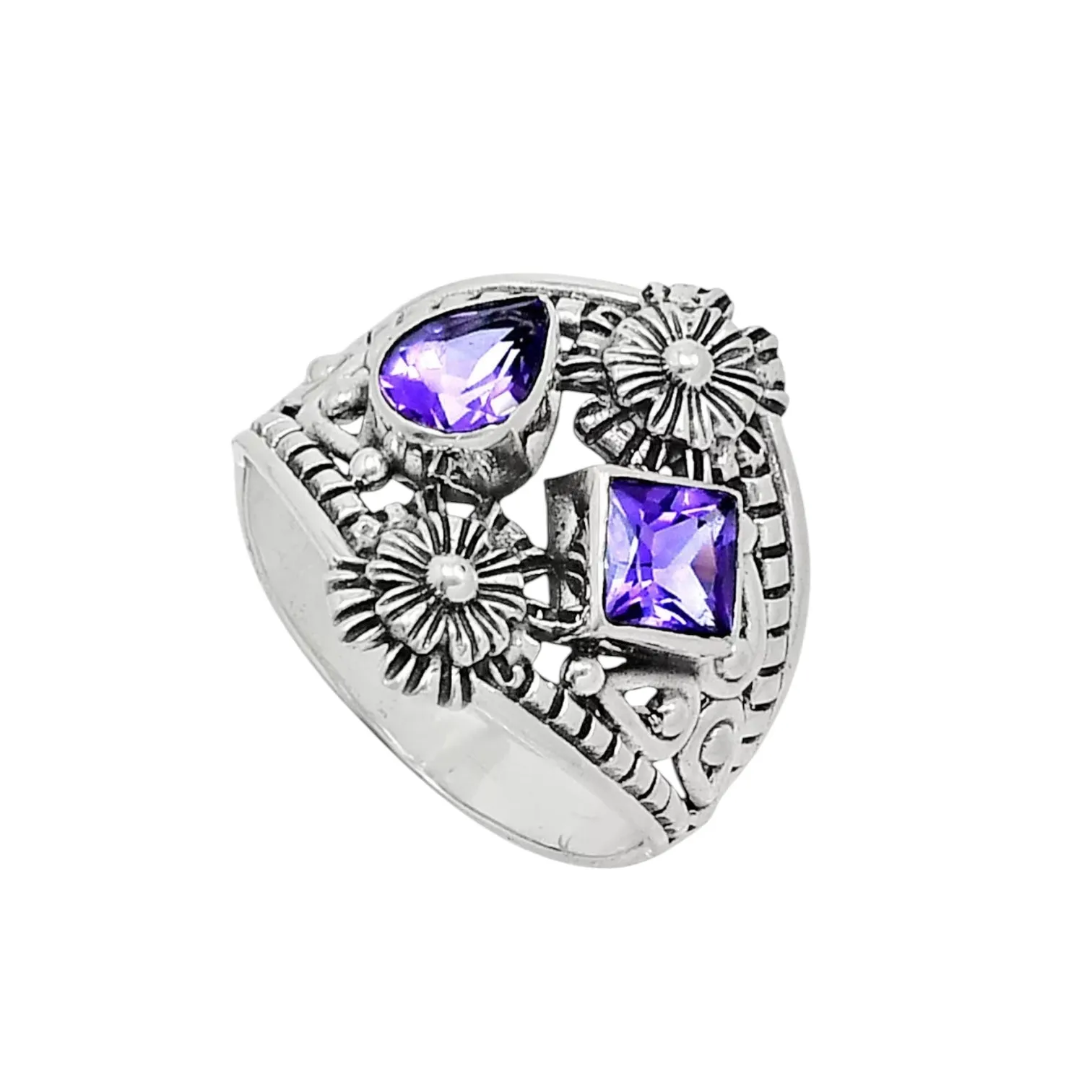 Amethyst Solid 925 Sterling Silver Ring 8