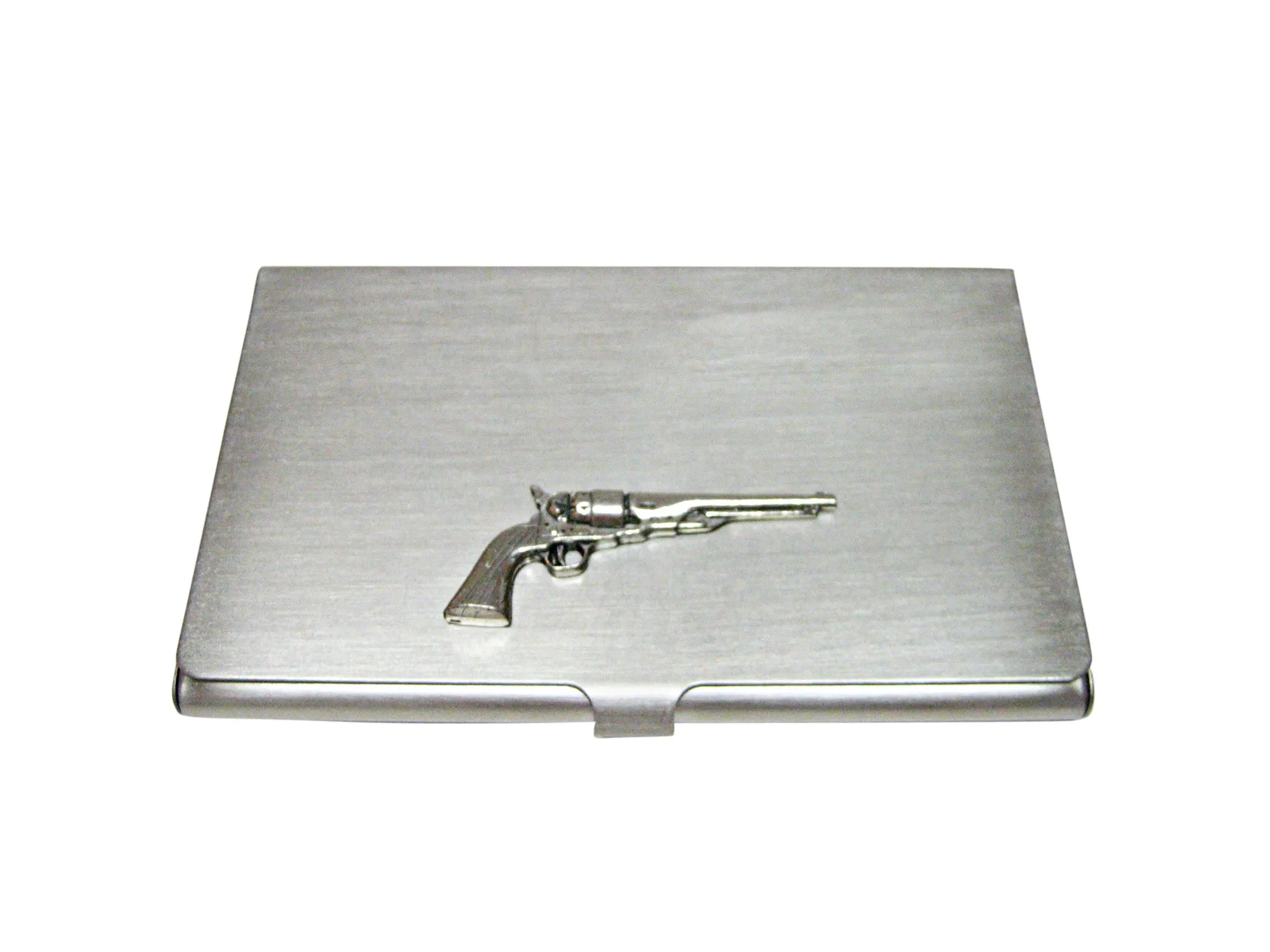 Antique Revolver Pistol Gun Business Card Holder