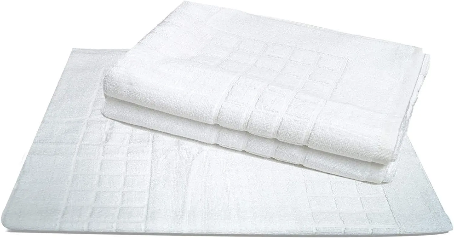 Athens Luxury Checkerboard Cotton Bathroom Mat – 900 GSM Heavy Duty