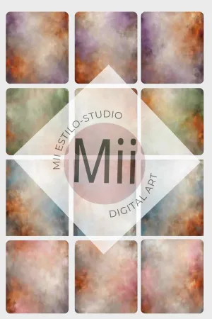 Atrofusca Luxury Abstract Painted Digital Backdrop – Soft Pastel & Earthy Tones for Photography & Photoshop
