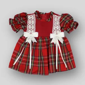 Baby Girls Tartan Dress - Red