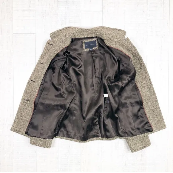 Banana Republic Blazer Tweed Jacket Career Tan S