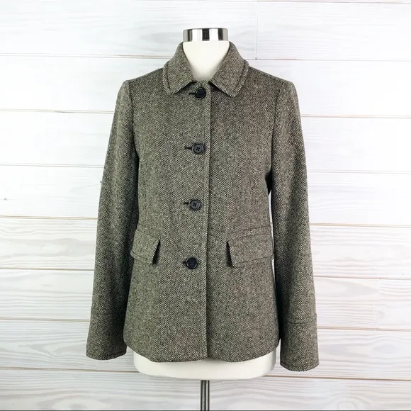 Banana Republic Blazer Tweed Jacket Career Tan S