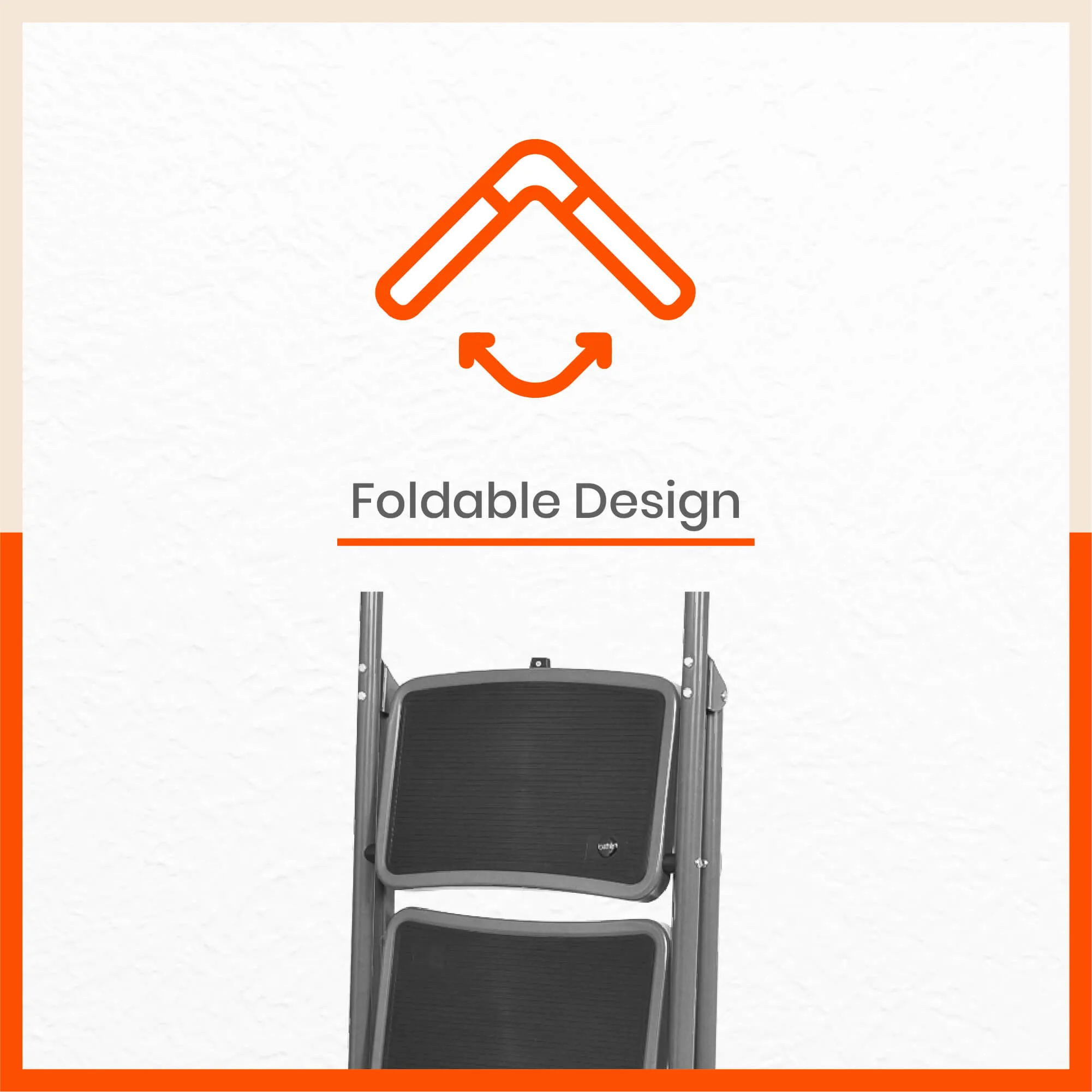 Bathla Boost 4 - Step Foldable Steel Ladder For Home
