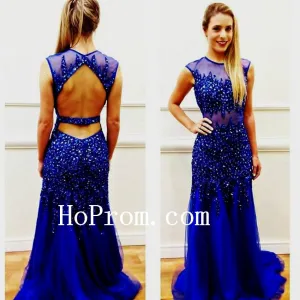 Beading Prom Dresses,Crystal Prom Dress,Long Evening Dress