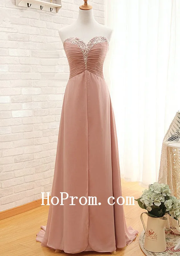 Beads Prom Dresses,Chiffon Prom Dress,Sweetheart Evening Dresses