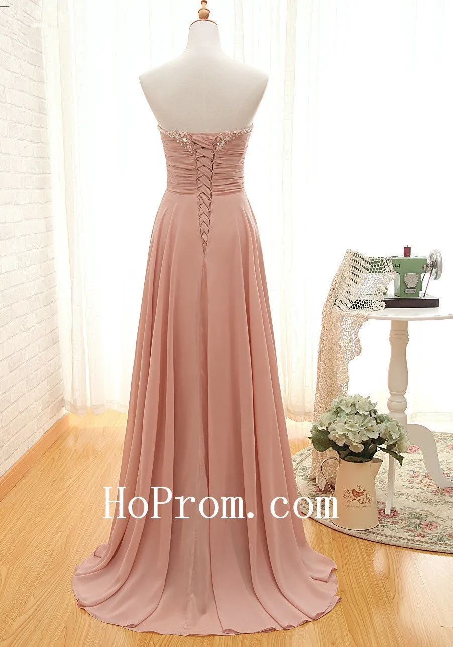 Beads Prom Dresses,Chiffon Prom Dress,Sweetheart Evening Dresses