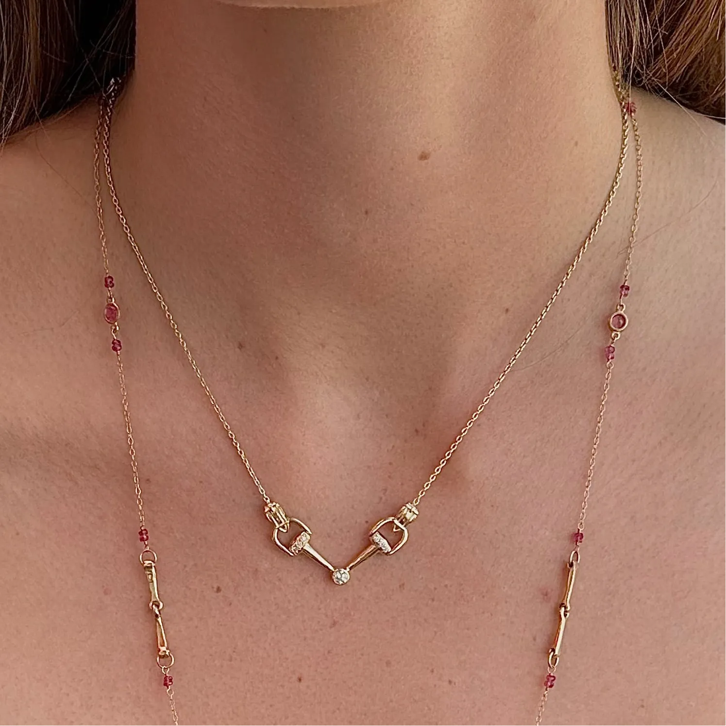 Bit Necklace, Diamond Solitaire in 14k gold