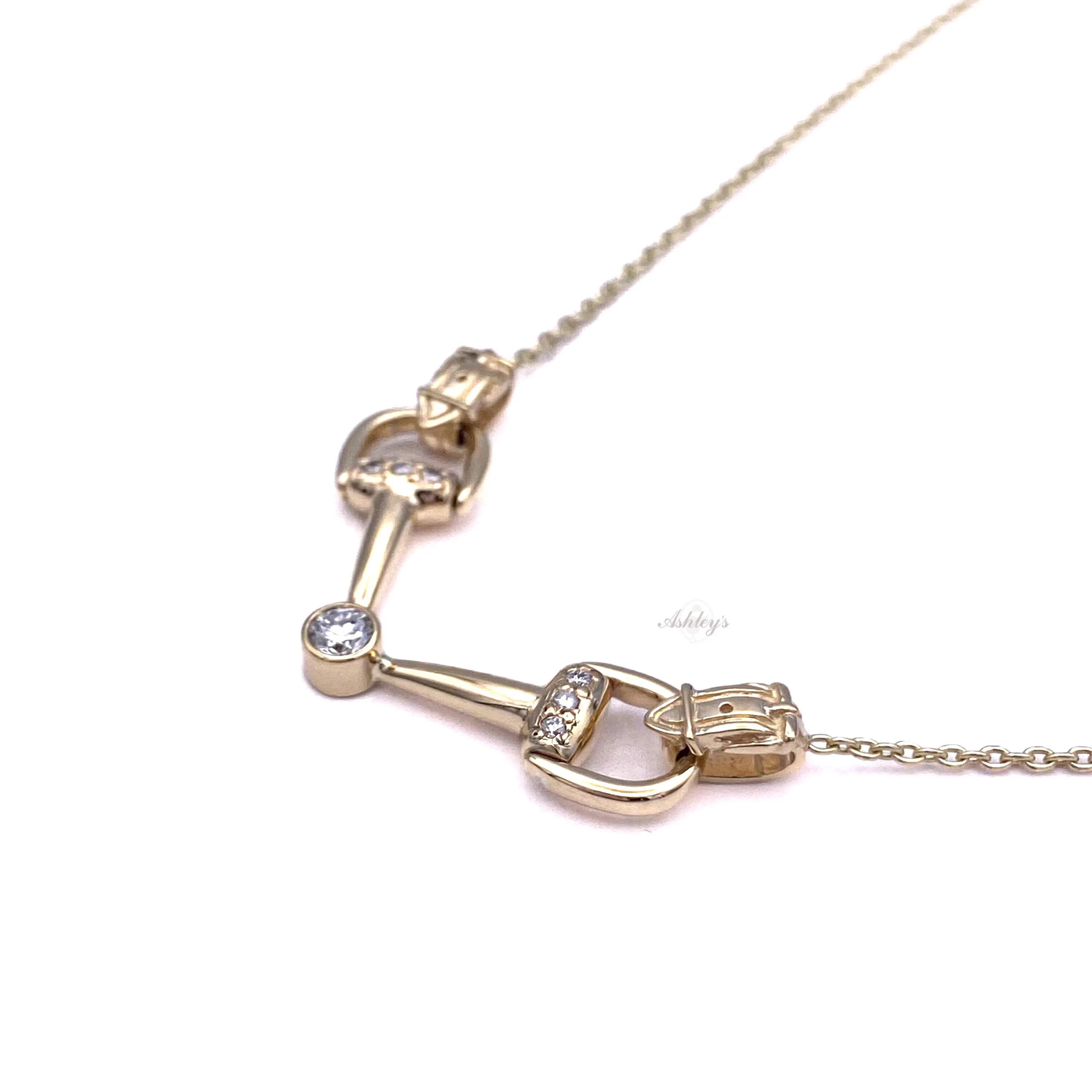 Bit Necklace, Diamond Solitaire in 14k gold