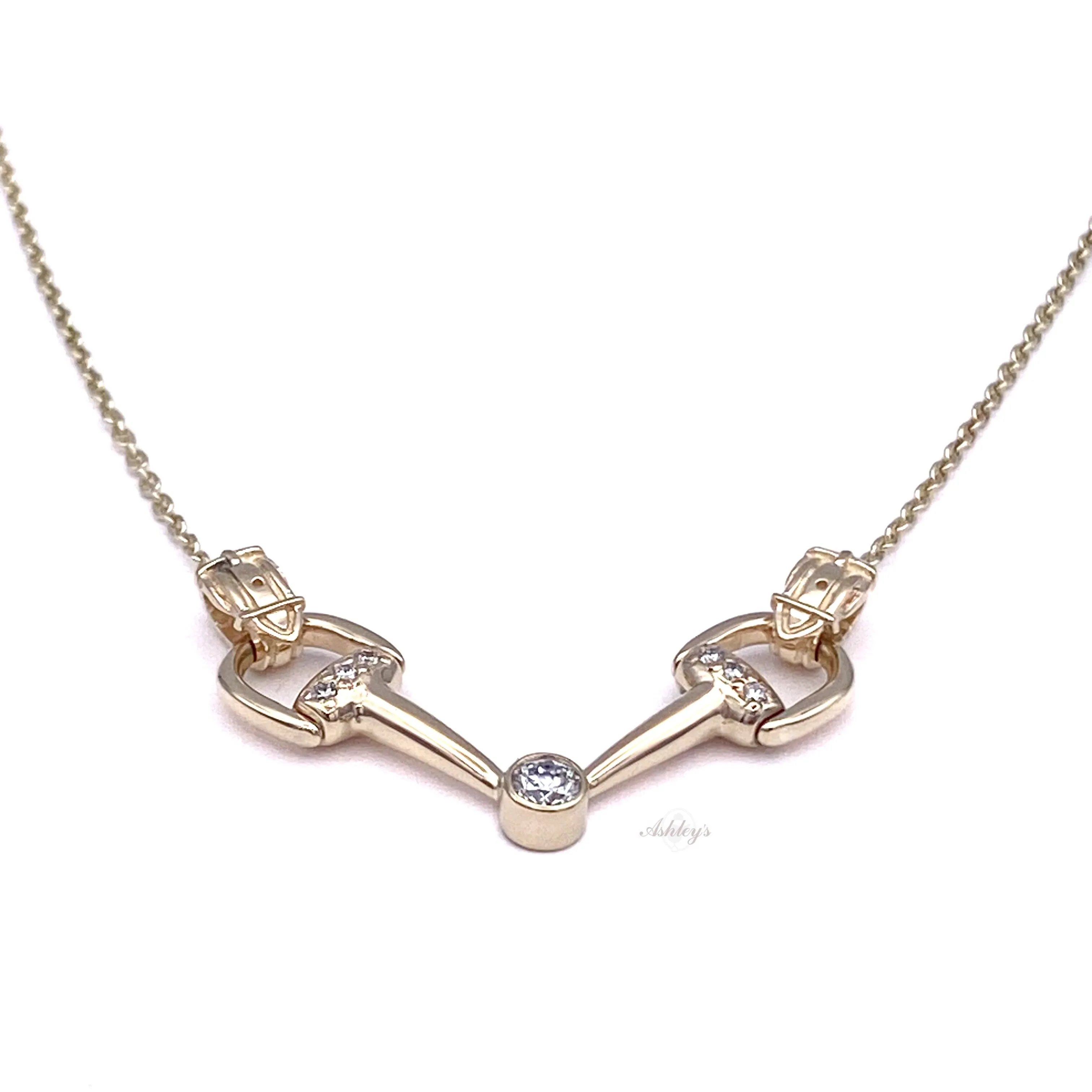 Bit Necklace, Diamond Solitaire in 14k gold