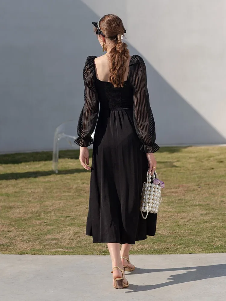 Black high-end annual meeting light luxury ladies dress