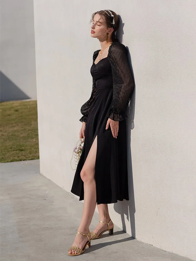 Black high-end annual meeting light luxury ladies dress