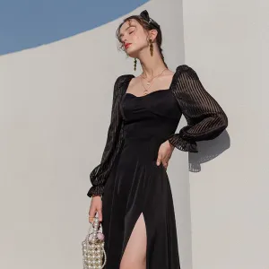 Black high-end annual meeting light luxury ladies dress