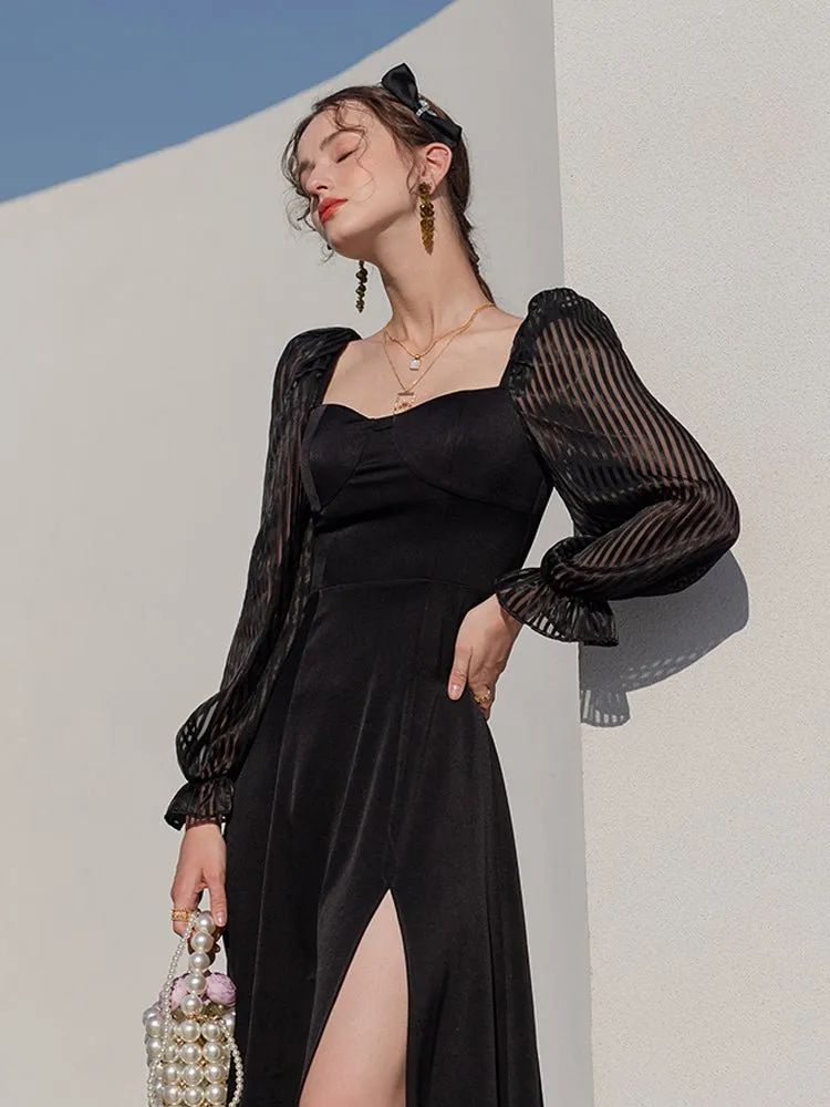 Black high-end annual meeting light luxury ladies dress
