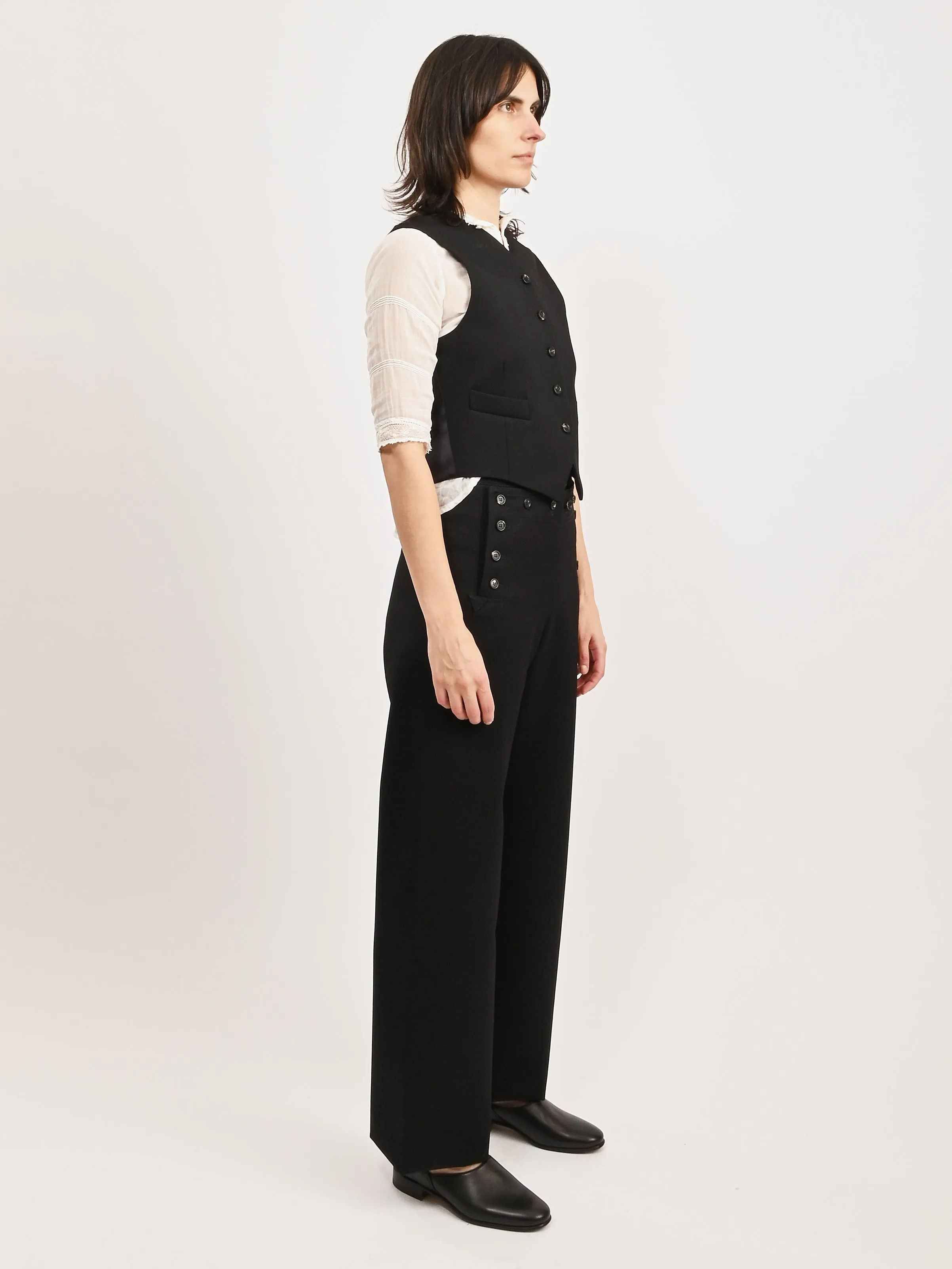 Black Riding Twill Waistcoat