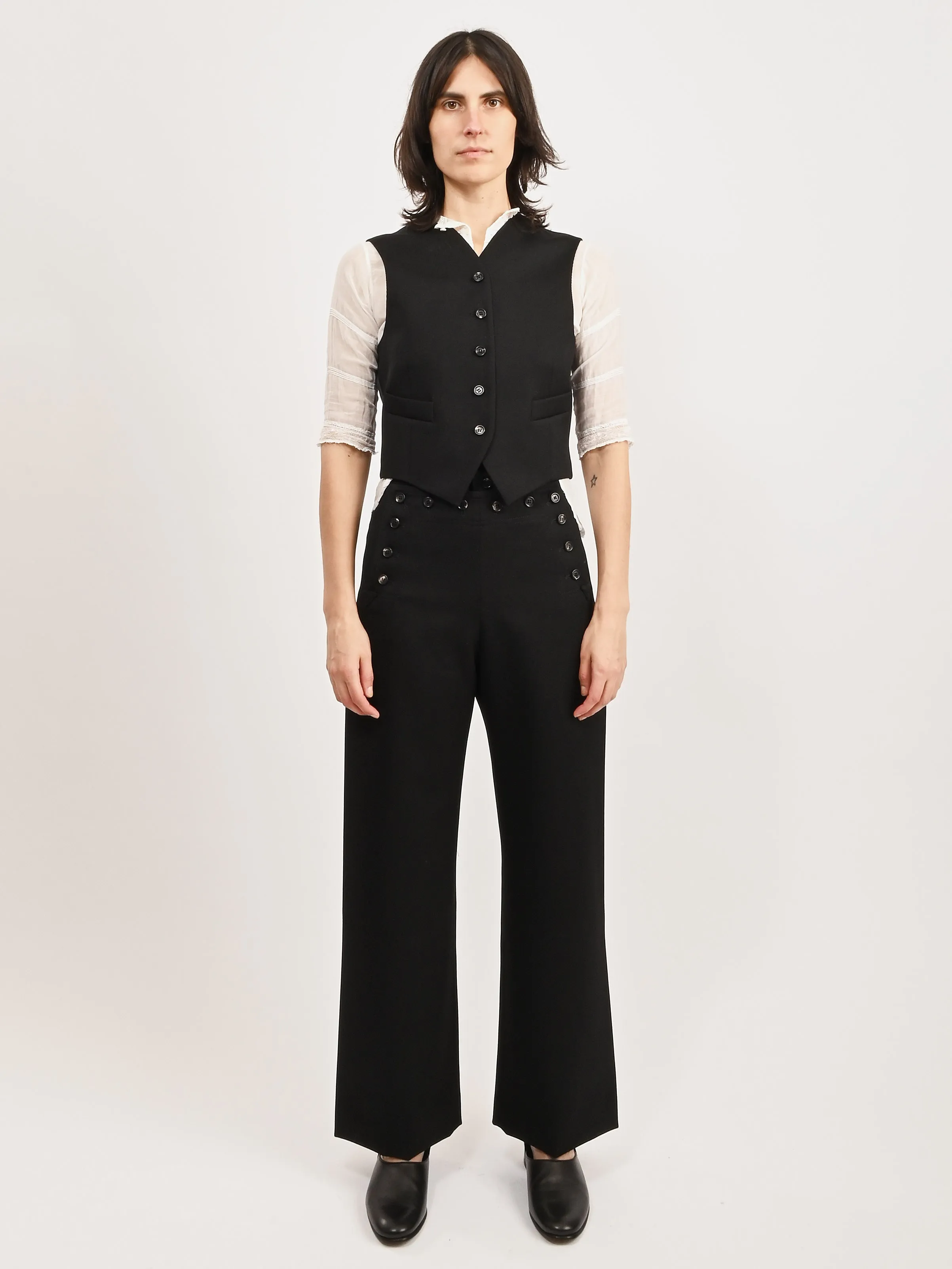 Black Riding Twill Waistcoat