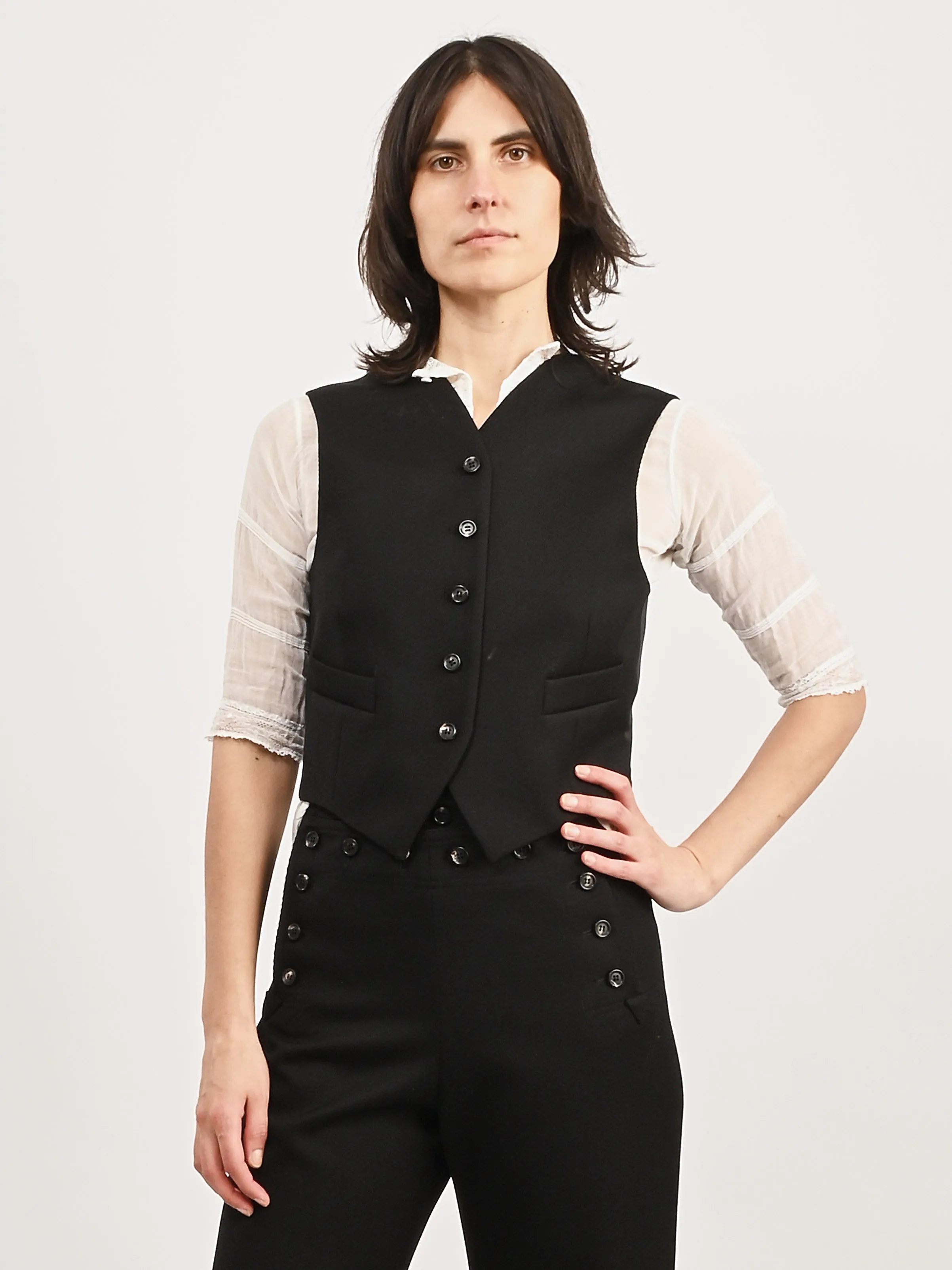 Black Riding Twill Waistcoat