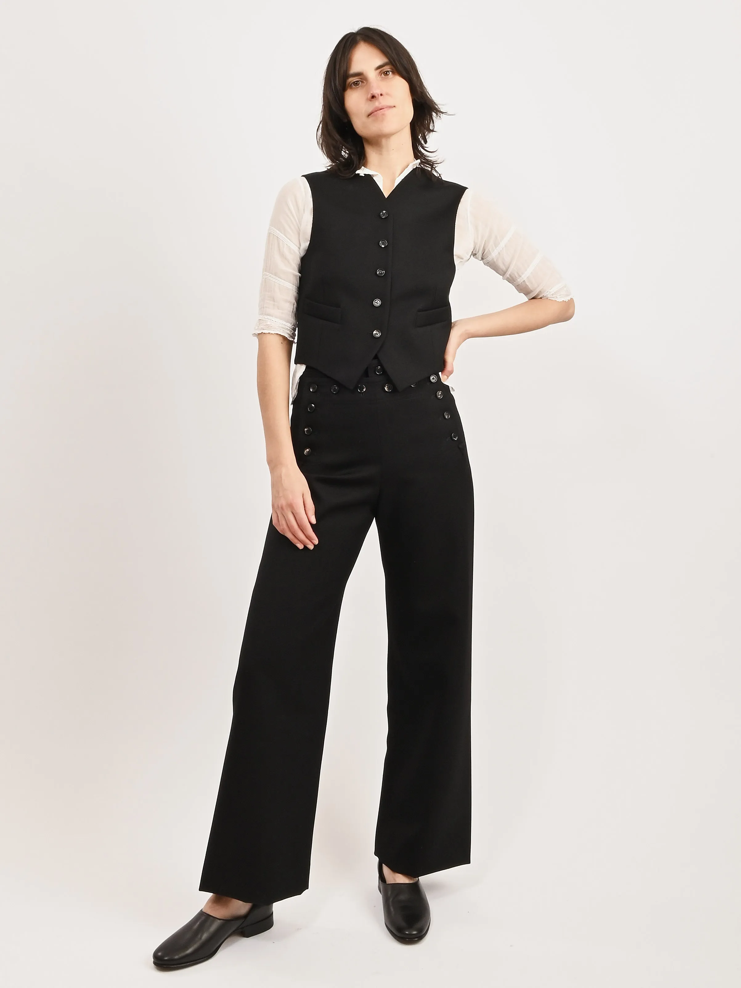 Black Riding Twill Waistcoat