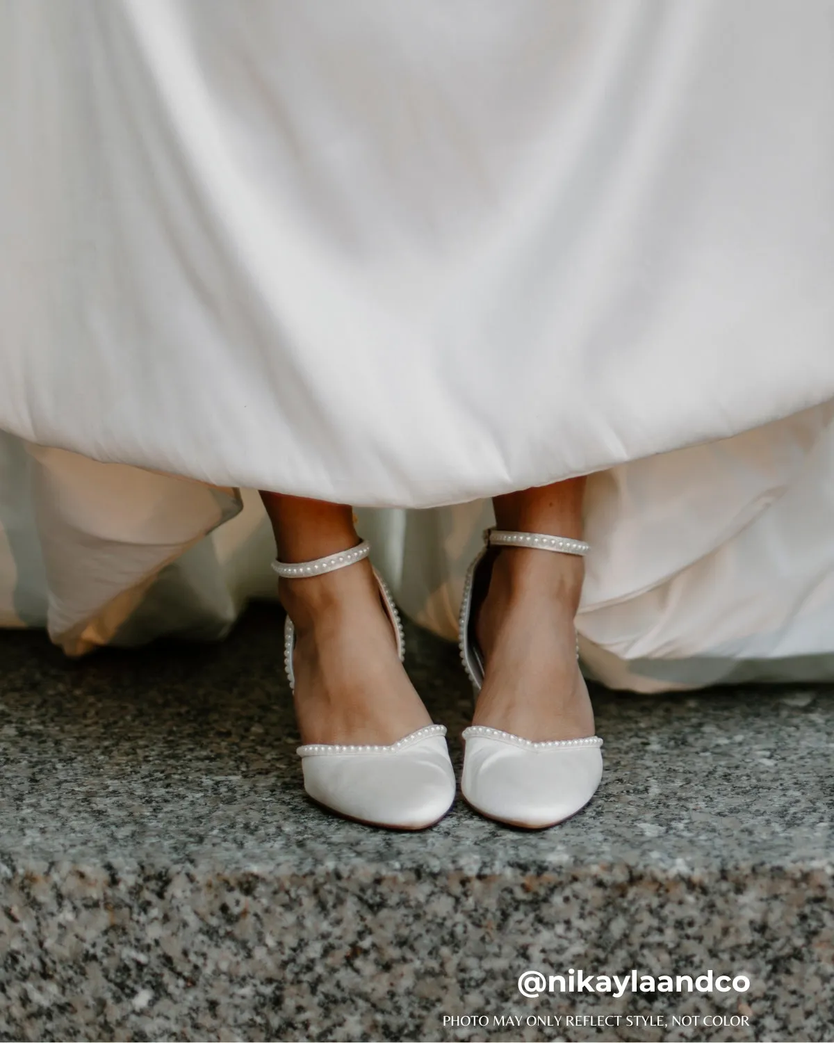 Block Heel with Pearl Detail Bridal Shoes