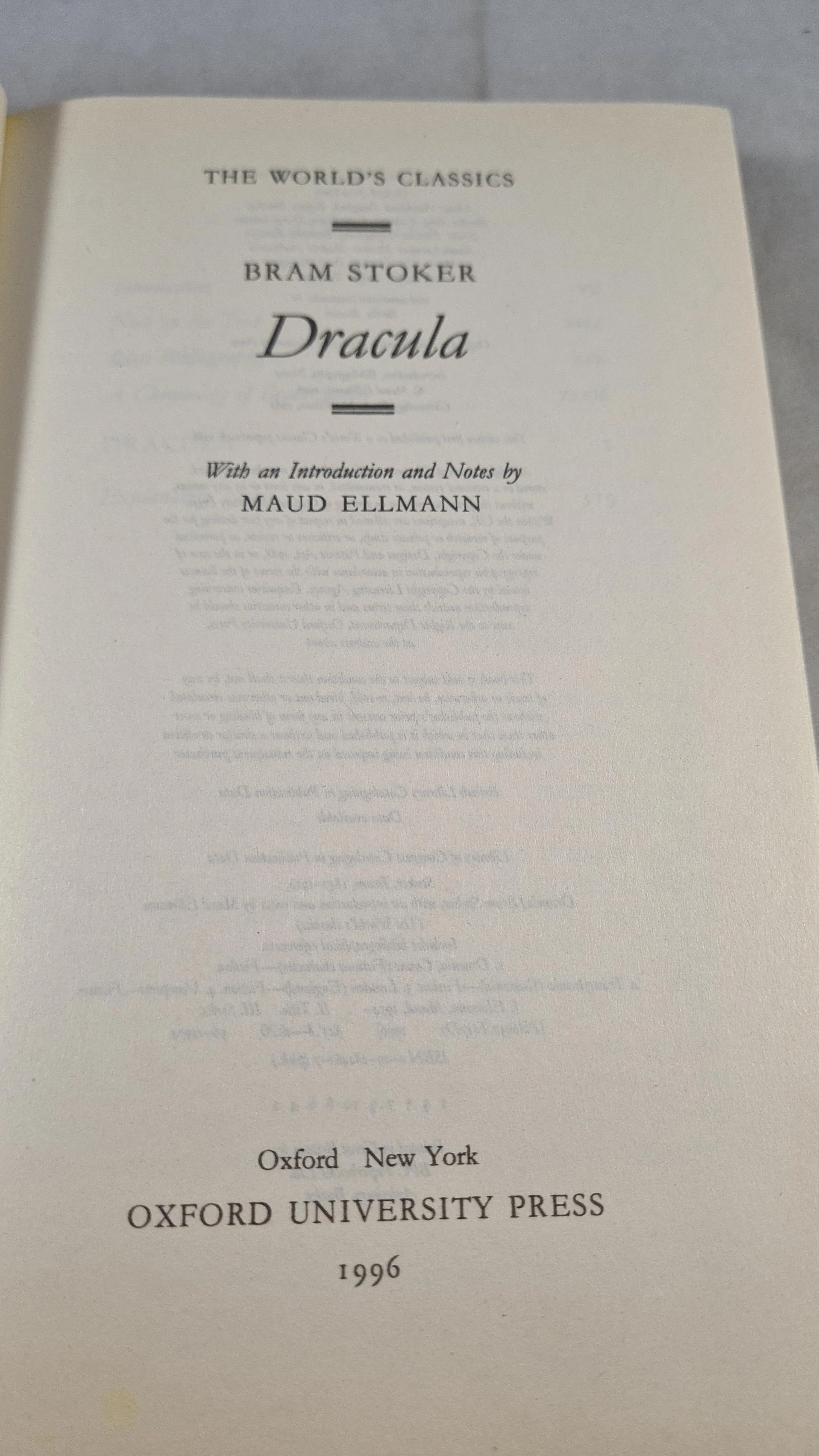 Bram Stoker - Dracula, Oxford University, 1986, Paperbacks